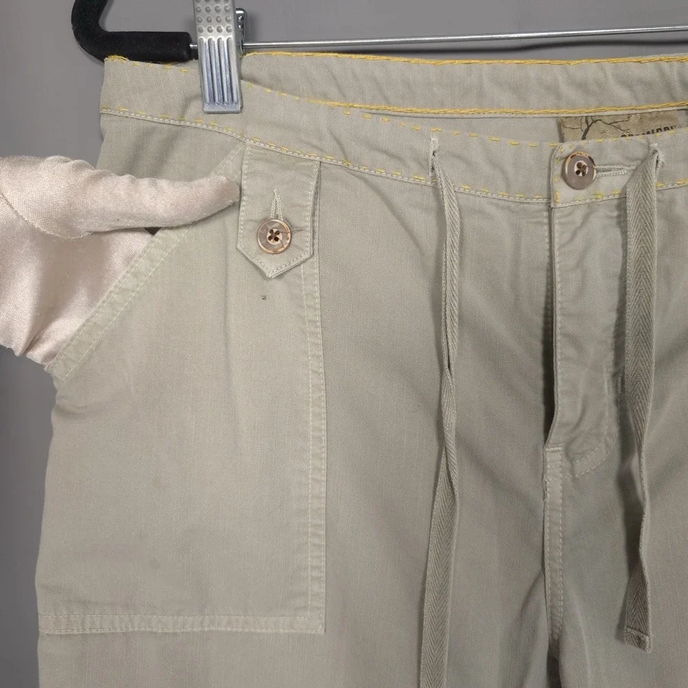 GRAMICCI Women's Pants Size 6 Straight Flare Drawstring Hiking Gray‎ Green